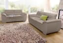 COTTA Polstergarnitur Leandra 2-Sitzer & 2,5-Sitzer Braun Holzwerkstoff Bild 3