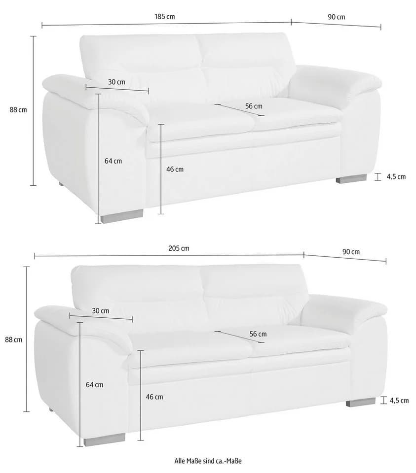 COTTA Polstergarnitur Leandra 2-Sitzer & 2,5-Sitzer Braun Holzwerkstoff - Bild 5