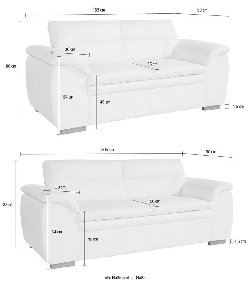 Polstergarnitur COTTA Leandra Braun Leder PAMPAS 2-Sitzer 2,5-Sitzer - Bild 4