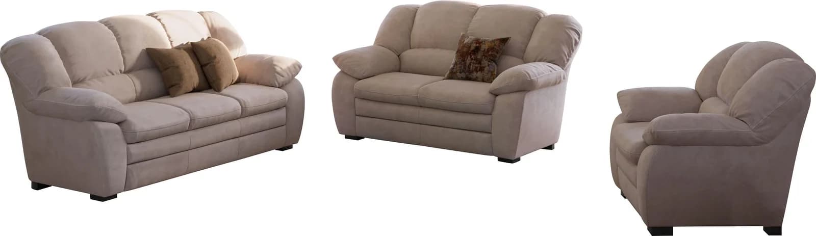 COTTA Polstergarnitur Casino Sofa Set 3-teilig Mud