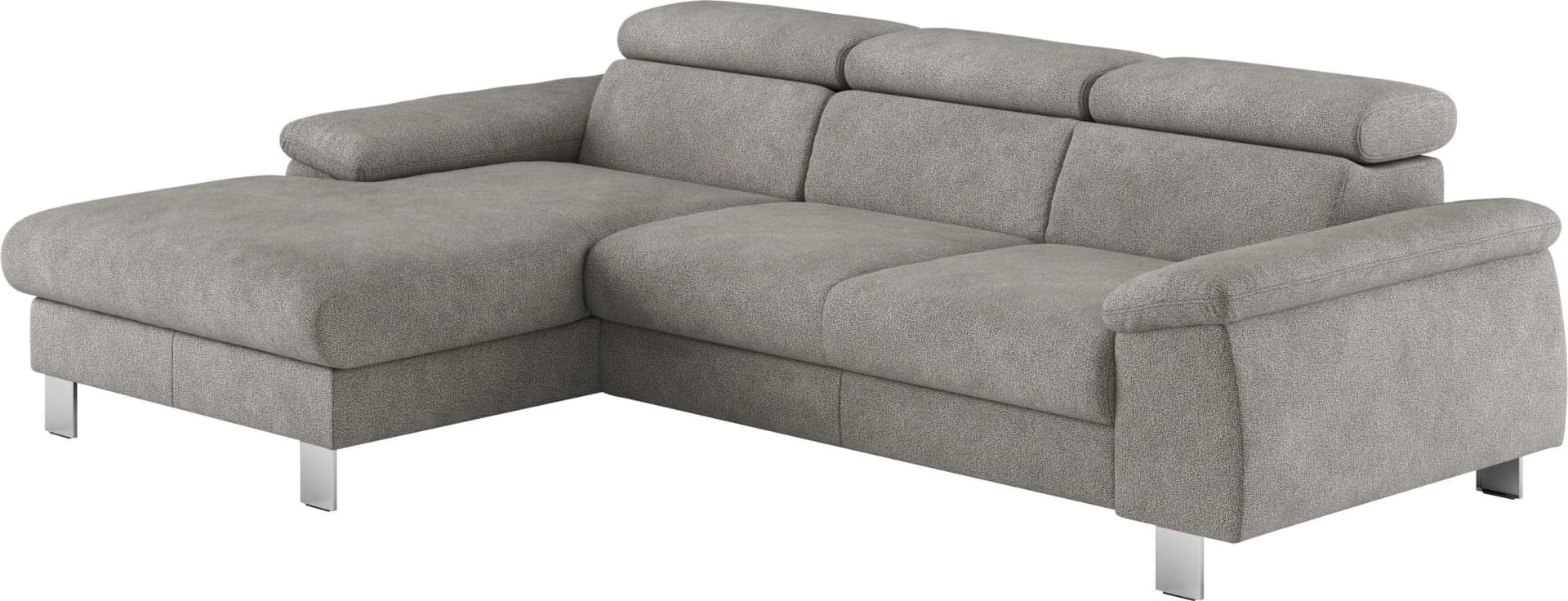 COTTA Ecksofa Komaris L-Form mit Bettfunktion Grau