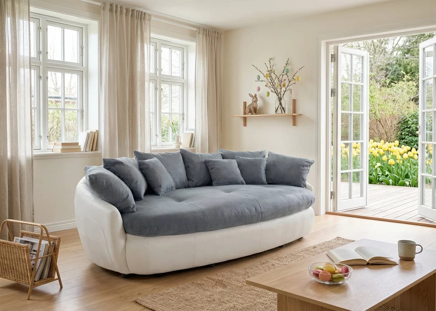 Big-Sofa COTTA Aruba smoke/weiß Luxus-Microfaser XXL - Bild 2