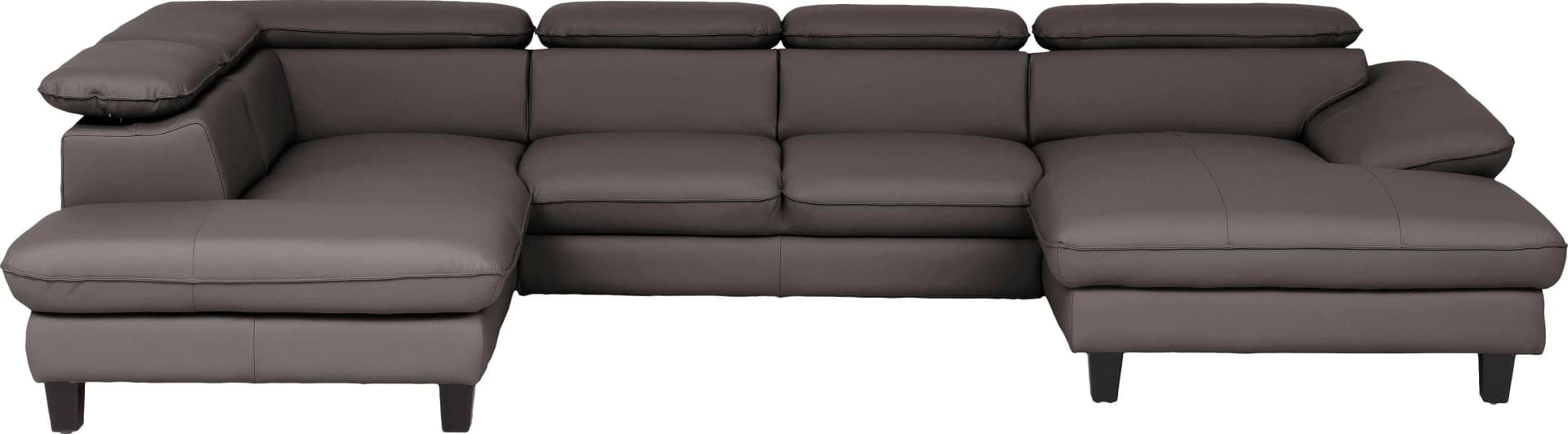 Home Affaire Pilot U-Form Wohnlandschaft Braun Leder mit Bettfunktion