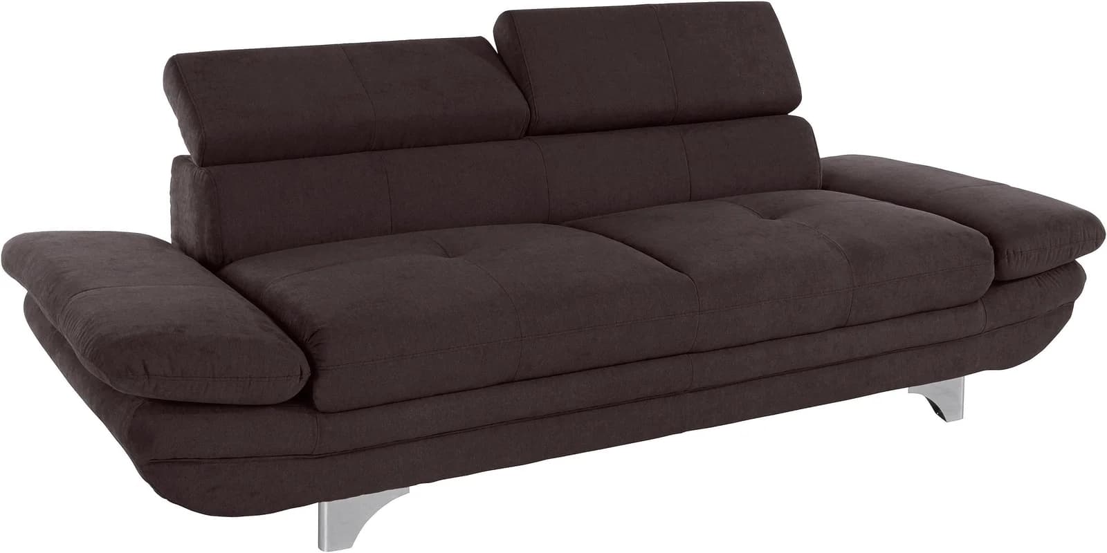 COTTA Polstergarnitur Enterprise 2,5-Sitzer mit Hocker Braun Verstellbar