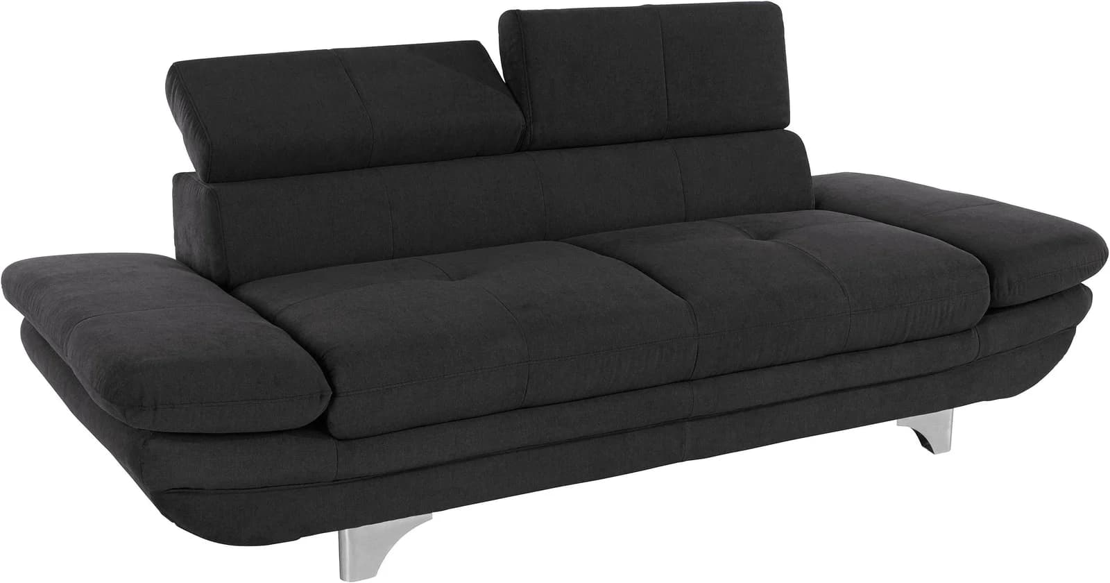 COTTA Polstergarnitur Enterprise Schwarz mit Hocker