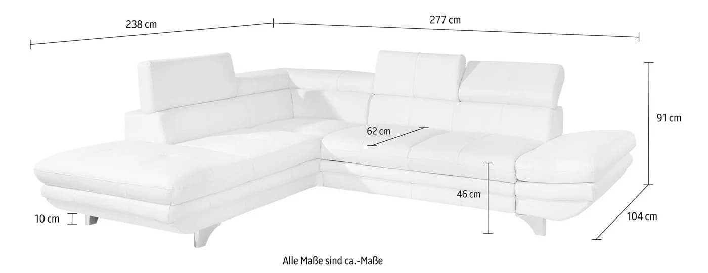 COTTA Polstergarnitur Enterprise L-Form Ecksofa mit Hocker beige - Bild 4