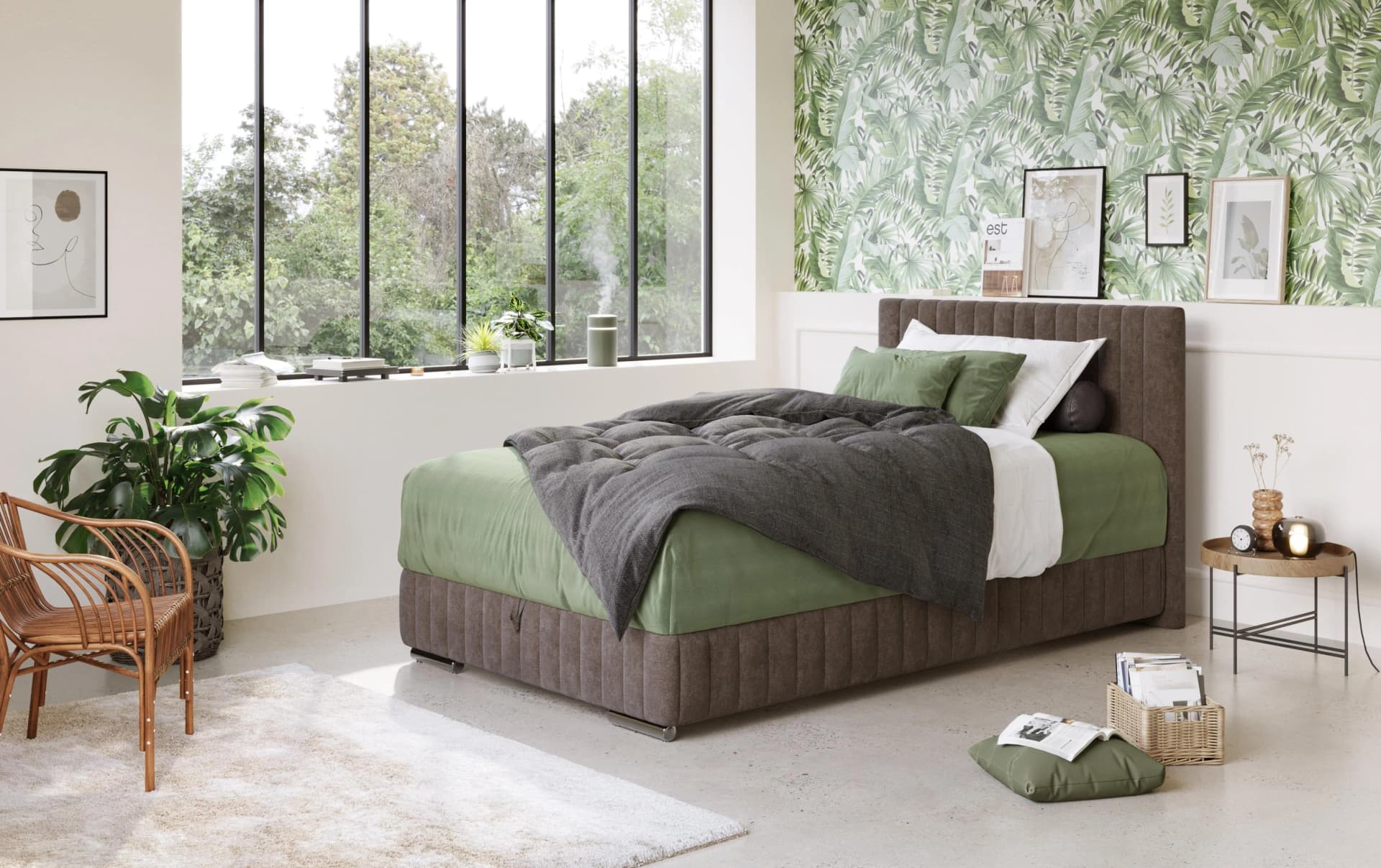 COTTA Boxbett Beetle Braun Komplettbett mit Topper und Bettkasten