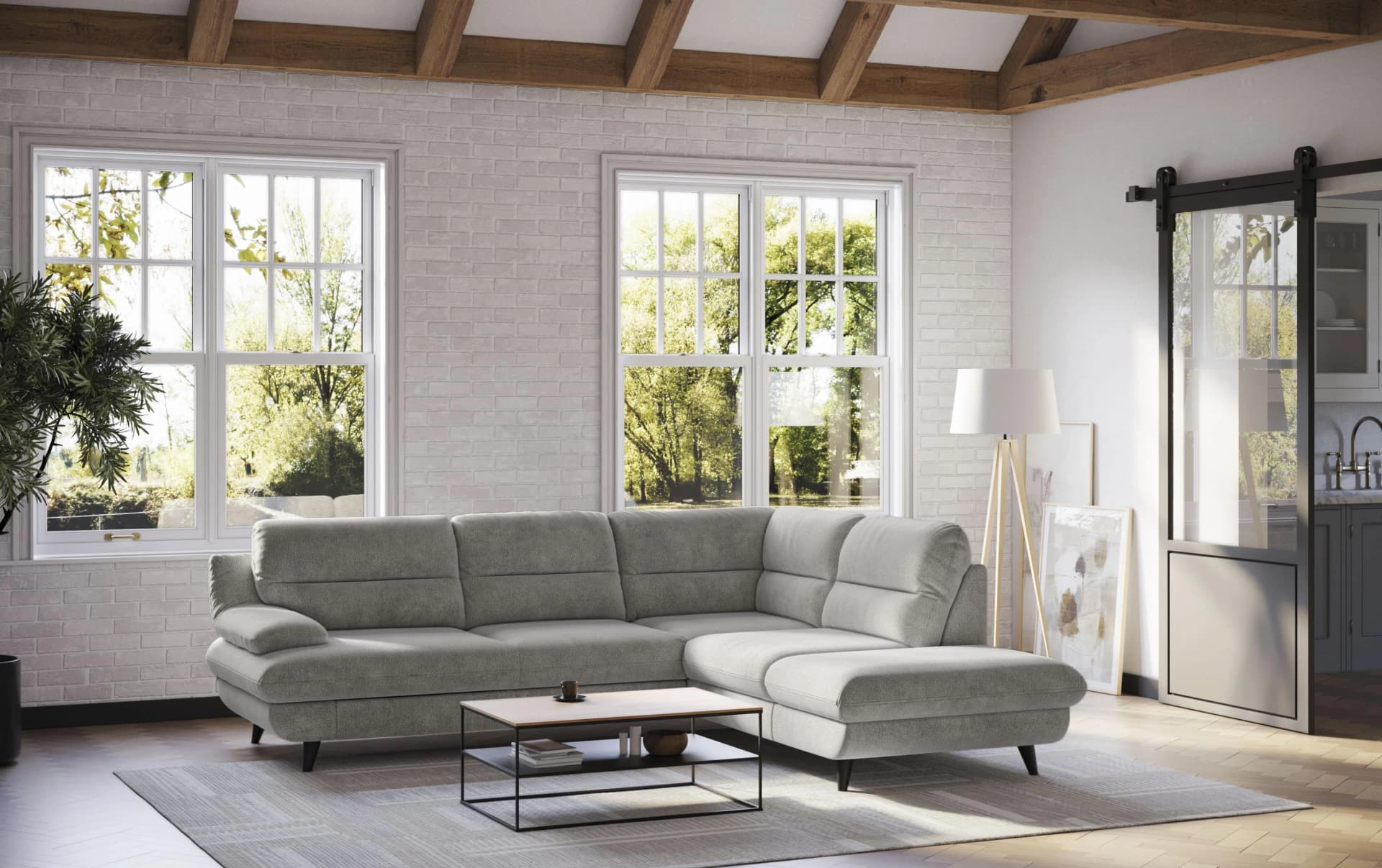 COTTA Ecksofa Pike L-Form Sand