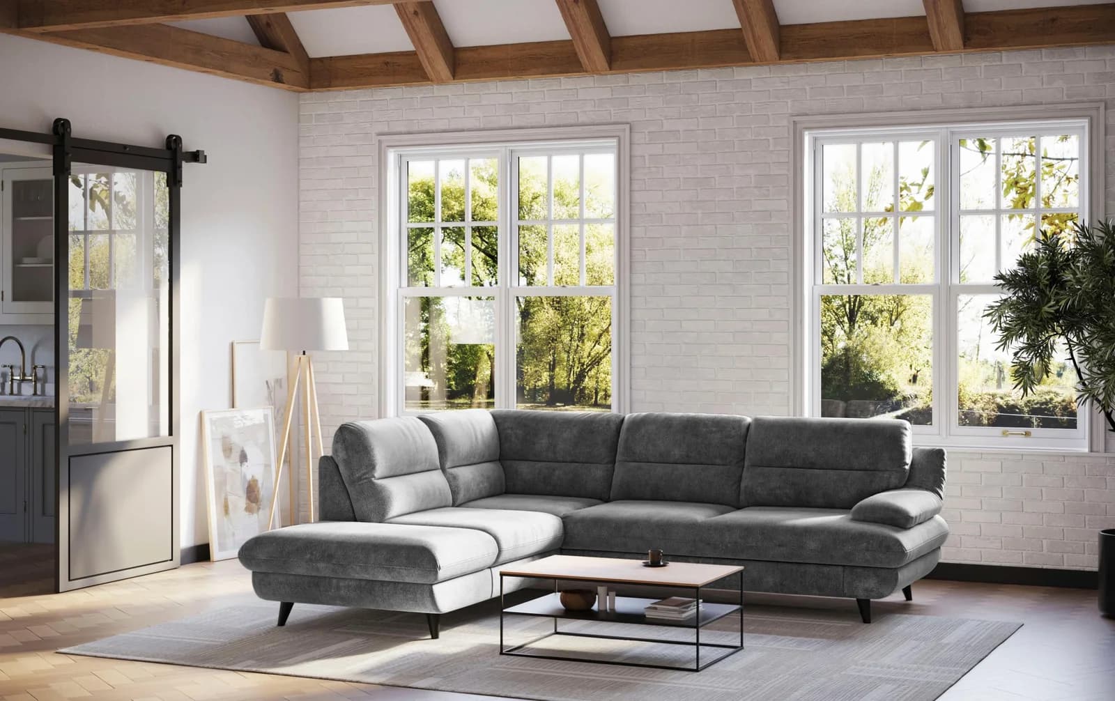 COTTA Ecksofa Pike L-Form Iron