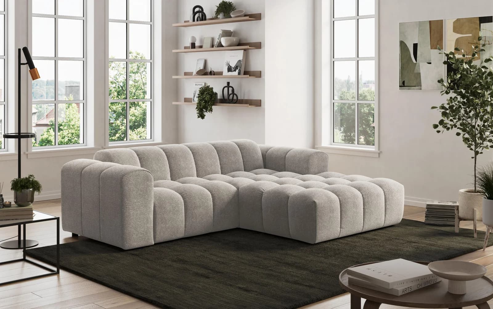OTTO HOME Ecksofa Rocco L-Form Grau Chenille mit Recamiere