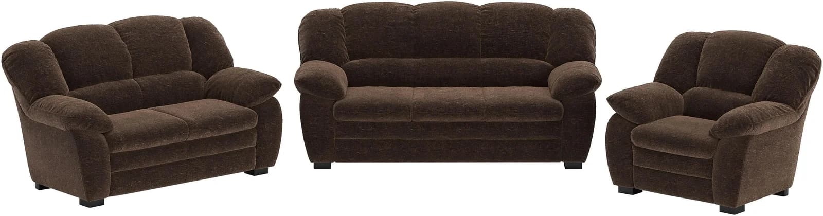 Polstergarnitur COTTA 3-tlg. Set Sofa Wohnzimmer Braun