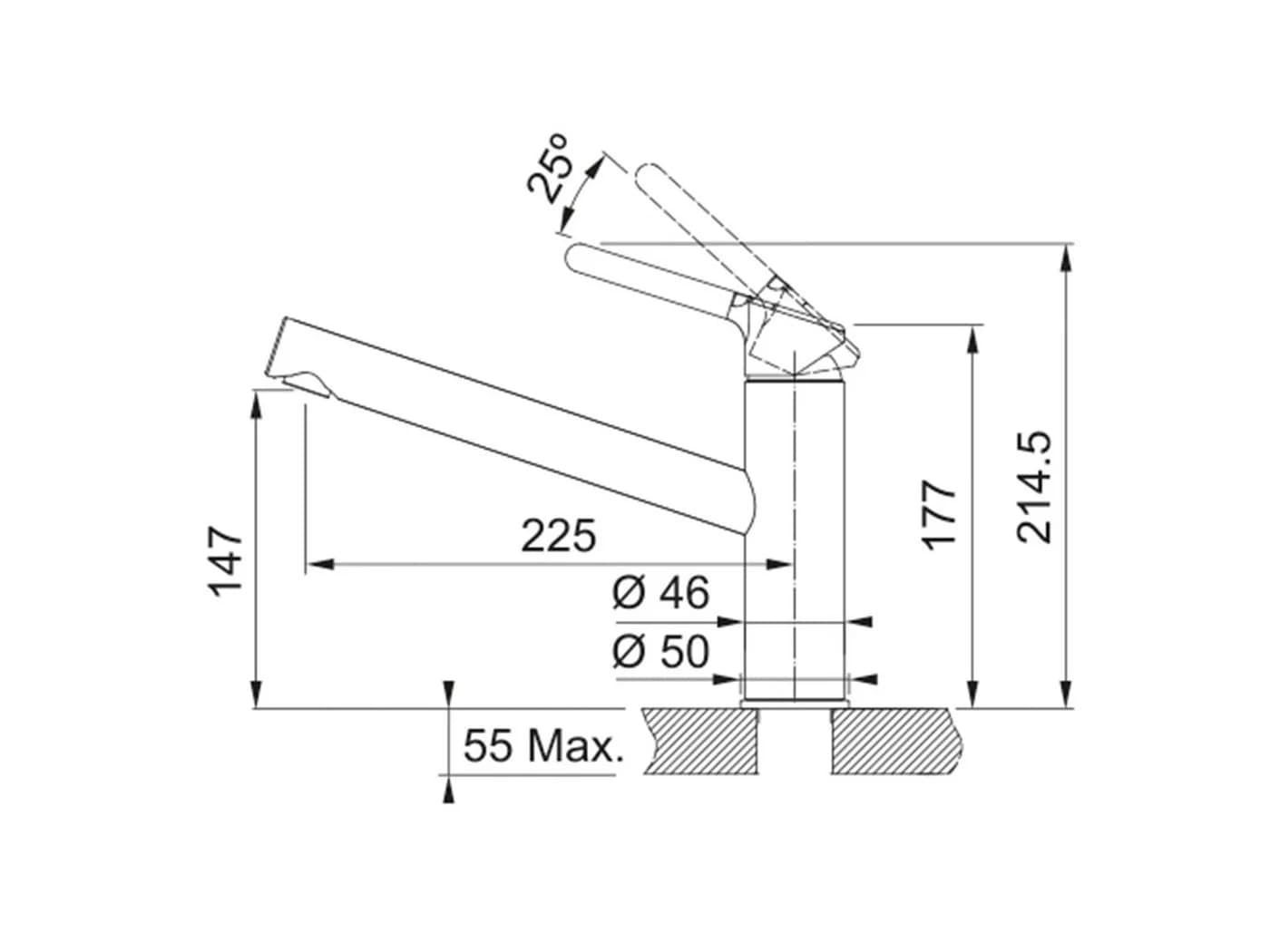 FRANKE Küchenarmatur 115.0623.135 Einhebelmischer Messing 360°