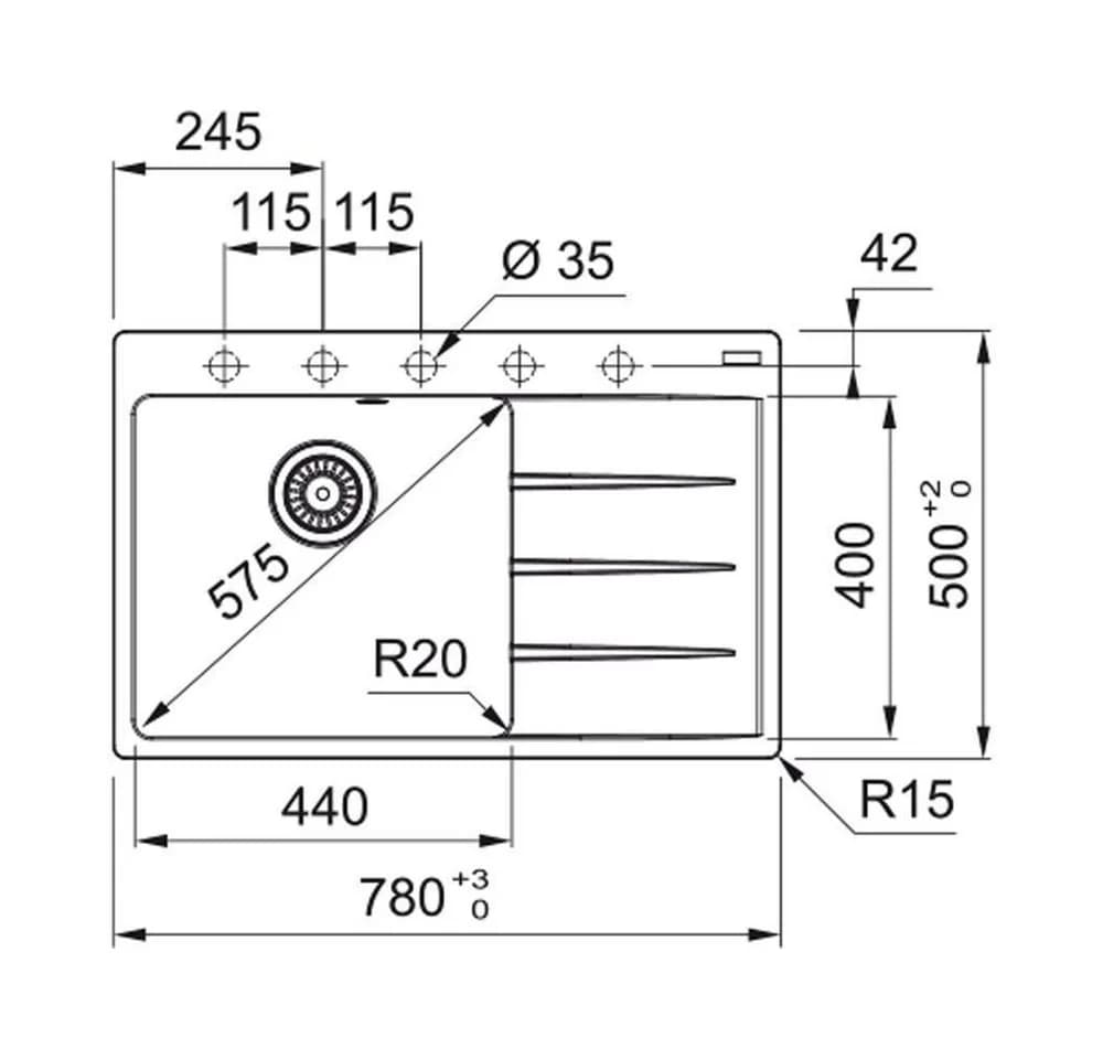 Franke Granitspüle Centro CNG 611-78 A Fragranit Schwarz - Bild 3
