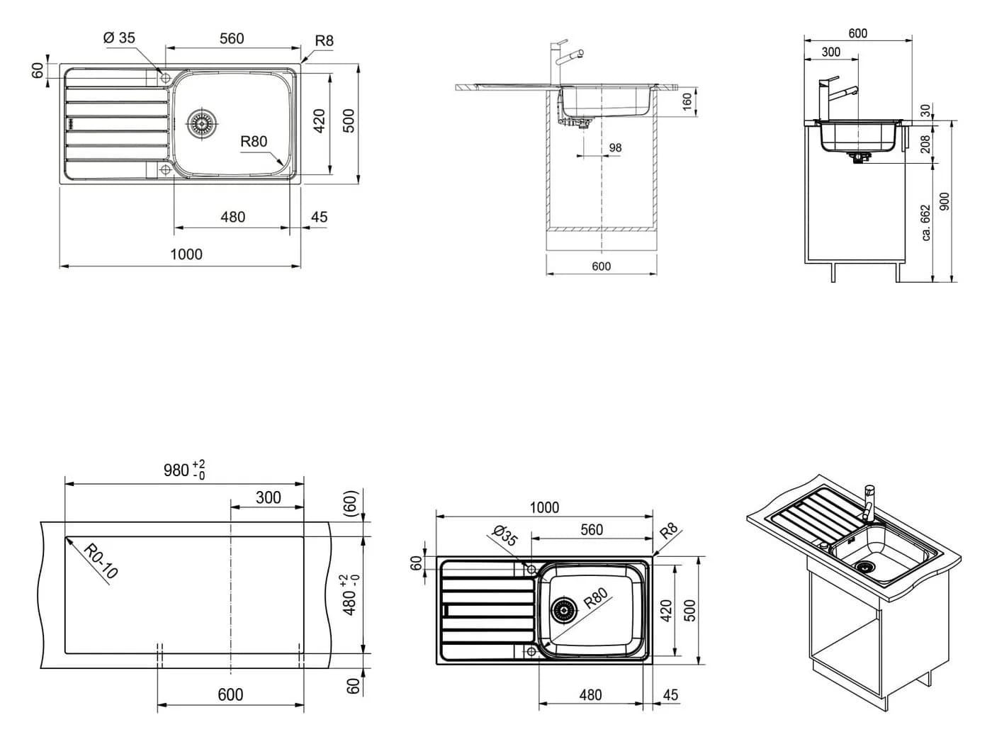 FRANKE Edelstahlspüle 100x50 cm Gebürstet XL-Becken