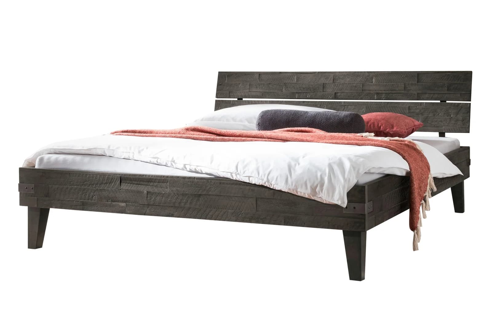 HASENA Bettgestell Aloa Grau Massivholz Industrial Loft