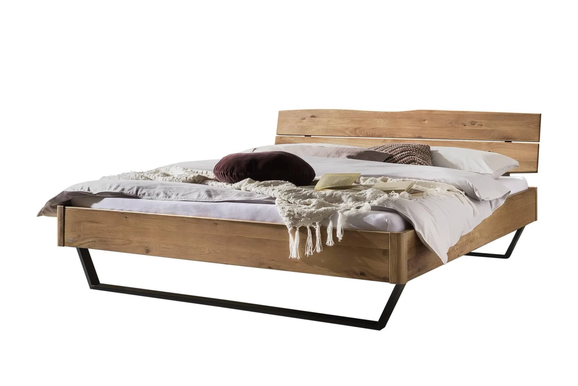 Holzbett HASENA FOSSOLI Vollholz Metall