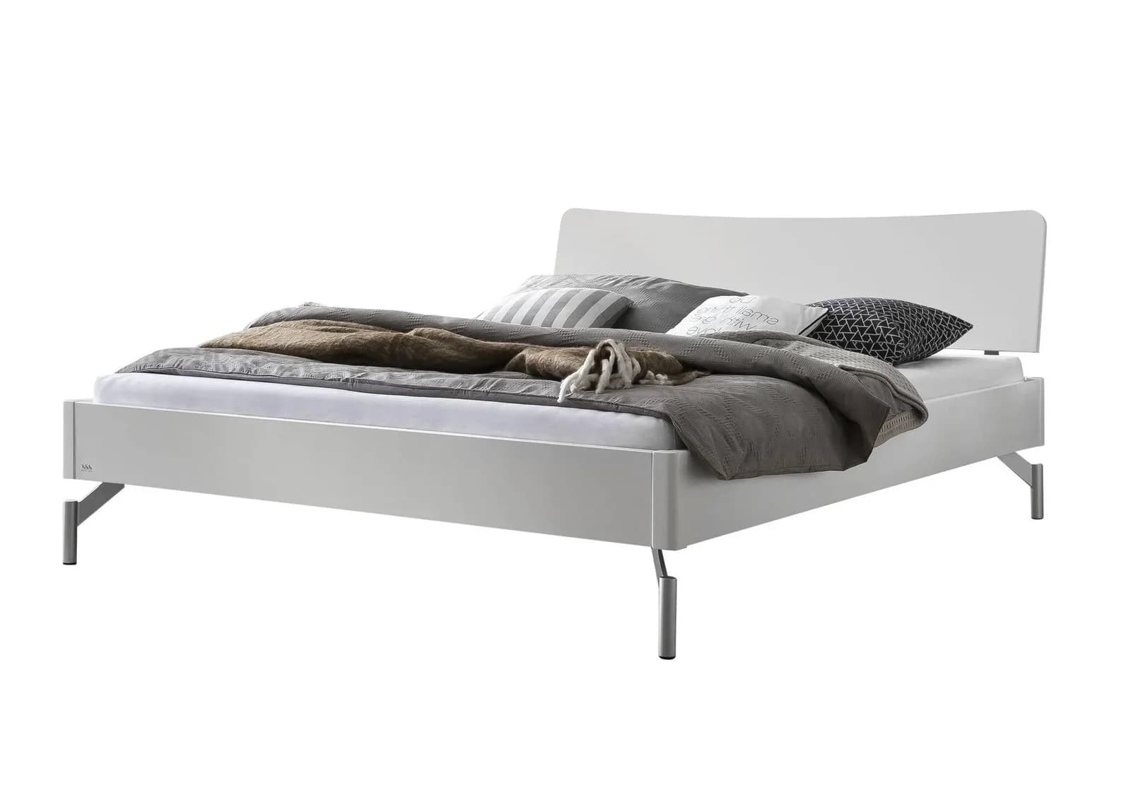 Holzbett HASENA Albinia Weiß Grau Massivholz Modern