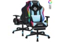 Hoffree Gaming-Stuhl Ergonomisch PC Gamer Stuhl, Schreibtischstuhl für Kinder Teenager (mit Fußstütze, Lendenstützkissen, Kopfstütze, 338 dynamische Lichteffekte), höhenverstellbar, bis 159kg Bild 2