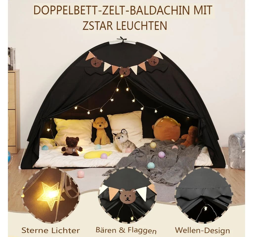 Insma Spielzelt 2 IN 1 Kinder Spielhaus Bettzelt - Bild 3