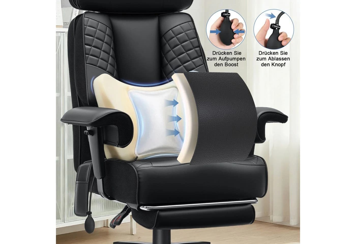 MECO Bürostuhl XXL Ergonomischer Drehstuhl bis 227kg - Bild 4