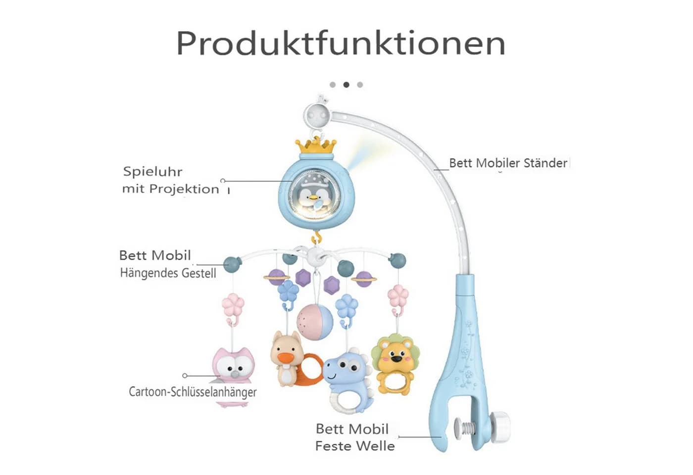 Insma Mobile Baby Mobile Pinguin-Projektionsmobile für Kinderbett Krippe - Bild 4