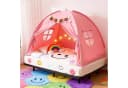 Insma Spielzelt 2 in 1 Kinder Spielhaus Bettzelt Schlosszelt mit Sternen-Lichterkette und Bären-Wimpelkette Bild 5