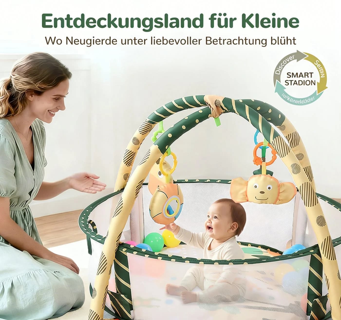 Insma 3-in-1 Baby Spielmatte mit Giraffen-Design und 30 Ozeanbällen - Bild 4
