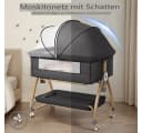 Insma Beistellbett 3 in1 Babybett grau mit Moskitonetz Bild 3