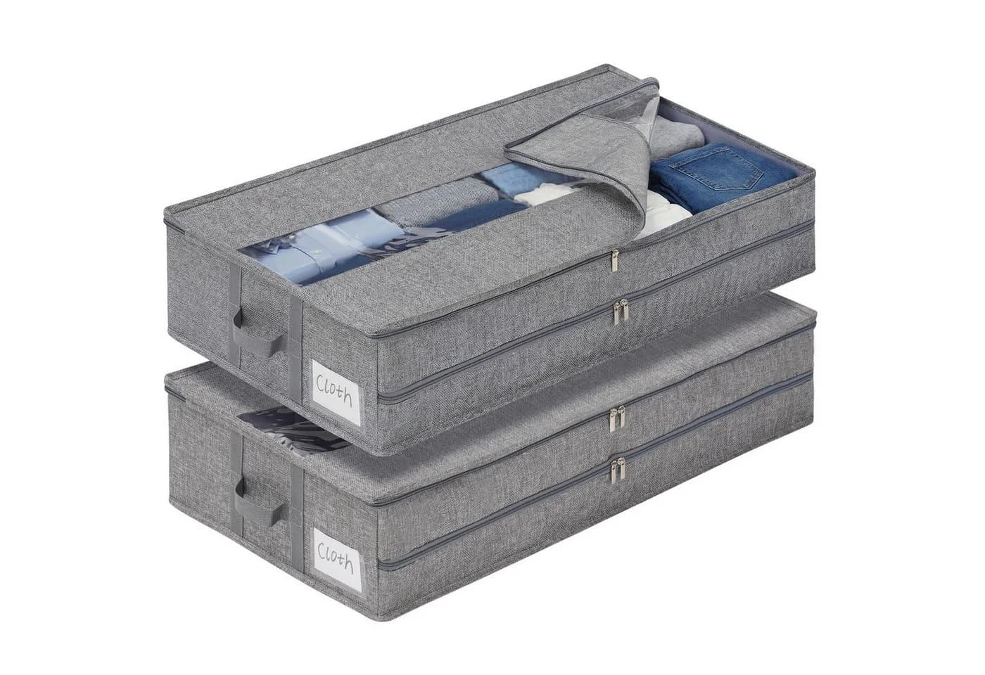 Insma Unterbettkommode 52L Aufbewahrungsbox mit Deckel 2er-Set - Bild 2