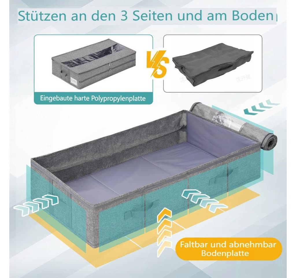 Insma Unterbettkommode 52L Aufbewahrungsbox mit Deckel 2er-Set - Bild 4