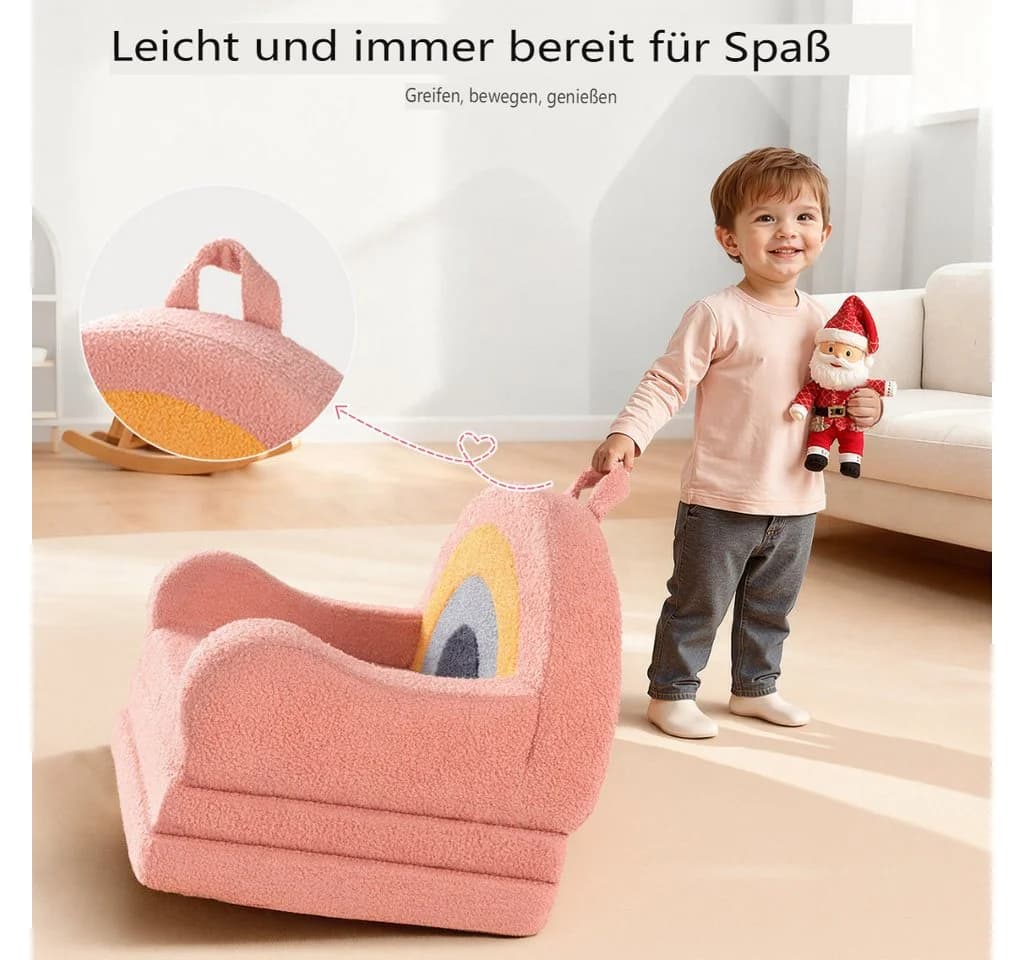 Insma 2-in-1 Kinder-Sofa Braun - Schlafsofa & Spielsofa - Bild 5