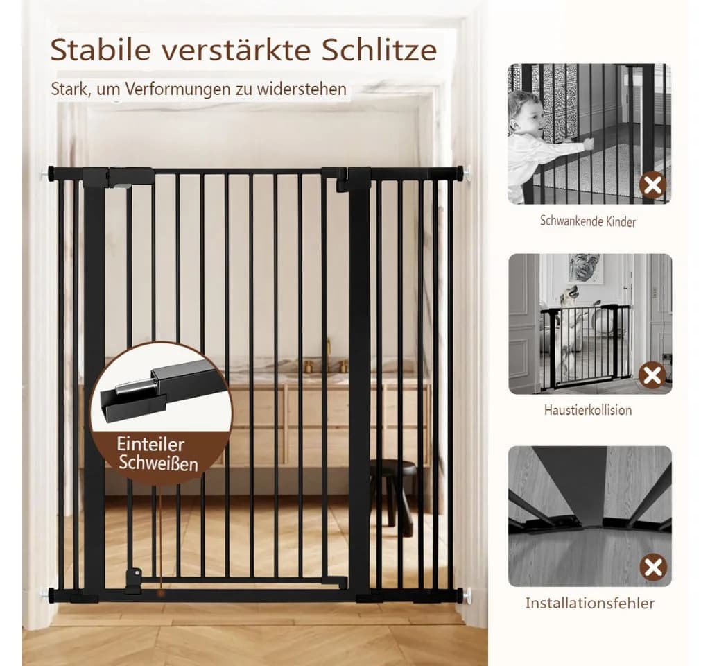 Insma Türschutzgitter Schwarz Extra Hoch 107cm
