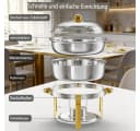 Warmounts Buffetwärmer 4-tlg. 7,6L Edelstahl Silber/Gold Bild 5
