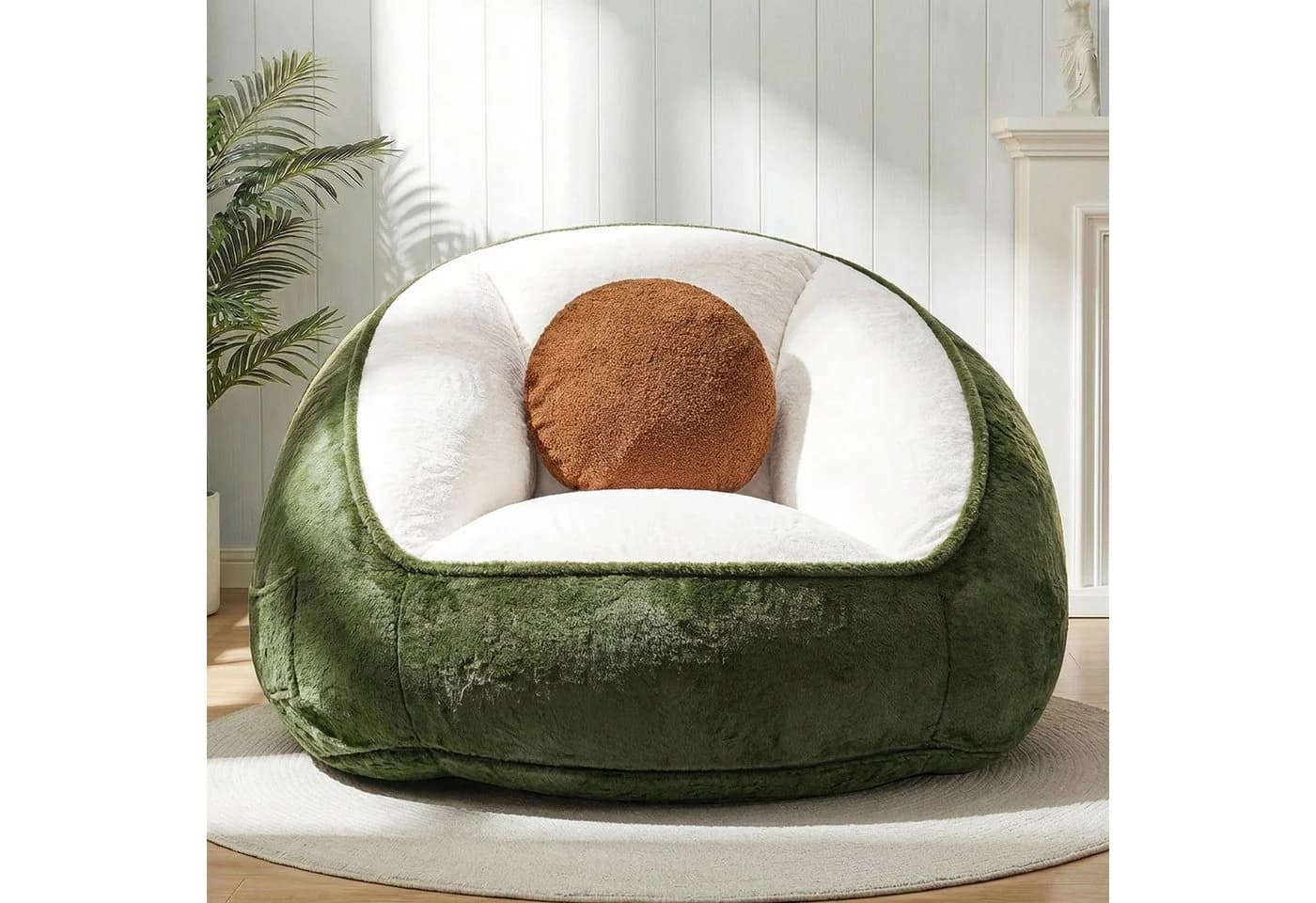 Insma Sitzsack XL 120cm Avocadogrün mit Kissen