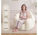 Insma Sitzsack Blumenform Beige Ergonomischer Relaxsessel Bild 3