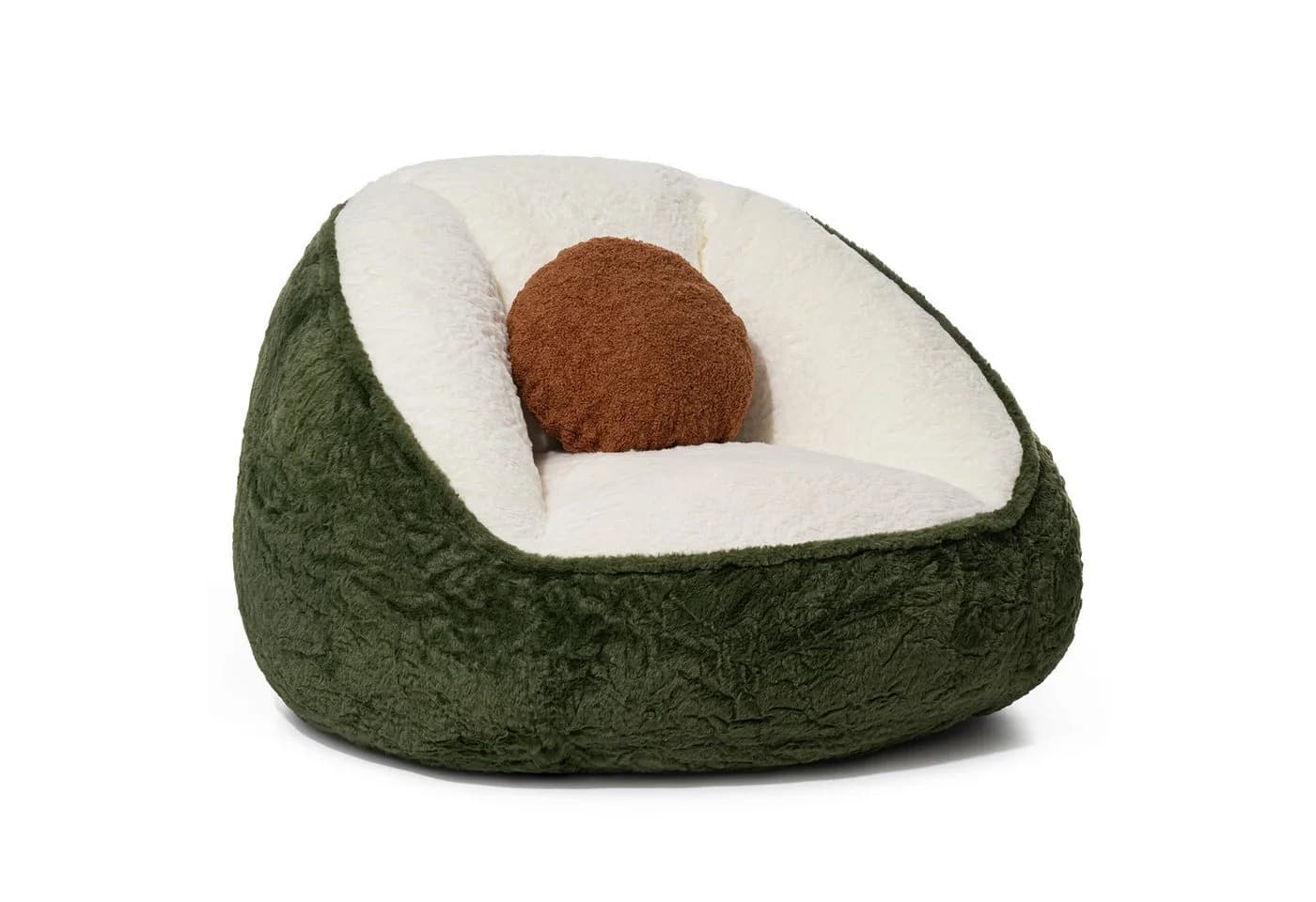 Insma Sitzsack Beanbag Sessel mit Rückenlehne Grün Kunstfell - Bild 2