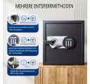 Insma Tresor mit Fingerabdruck & Zahlencode Schwarz Bild 3