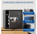 Insma Tresor mit Fingerabdruck & Zahlencode Schwarz Bild 4