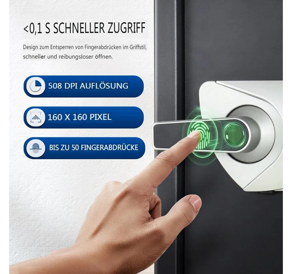 Insma Tresor mit Fingerabdruck & Zahlencode Schwarz - Bild 5
