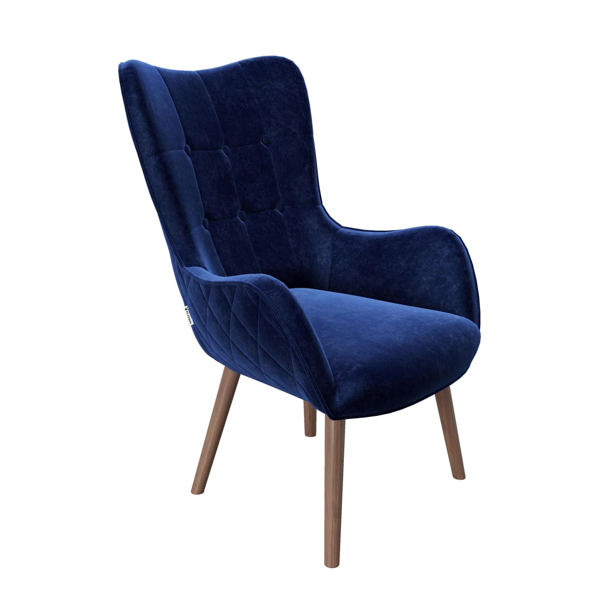 Ohrensessel PLAYBOY BRIDGET Dunkelblau Chesterfield-Optik