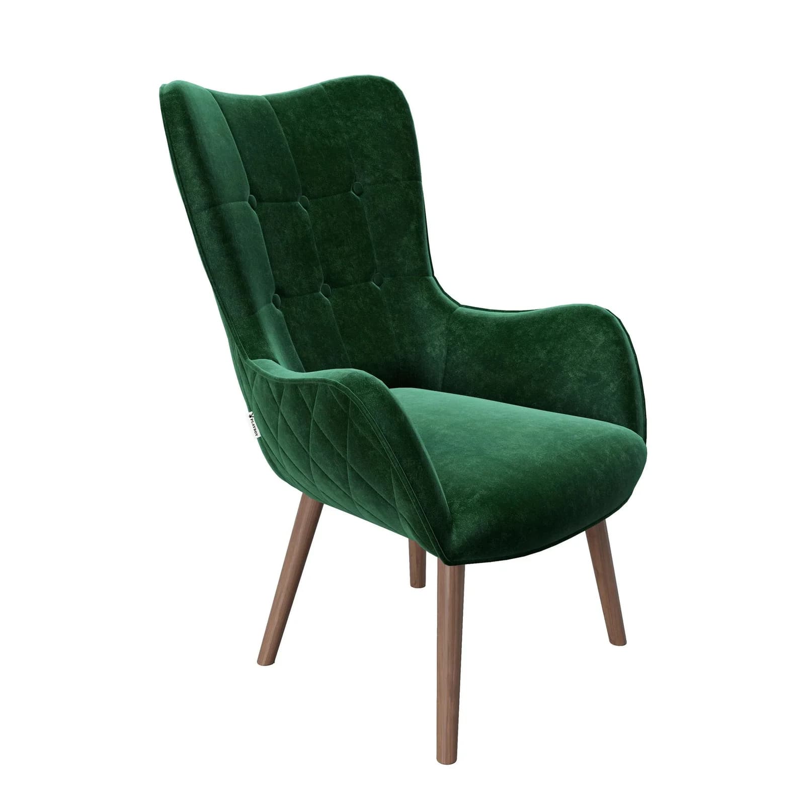 Ohrensessel PLAYBOY BRIDGET Dunkelgrün Chesterfield-Optik
