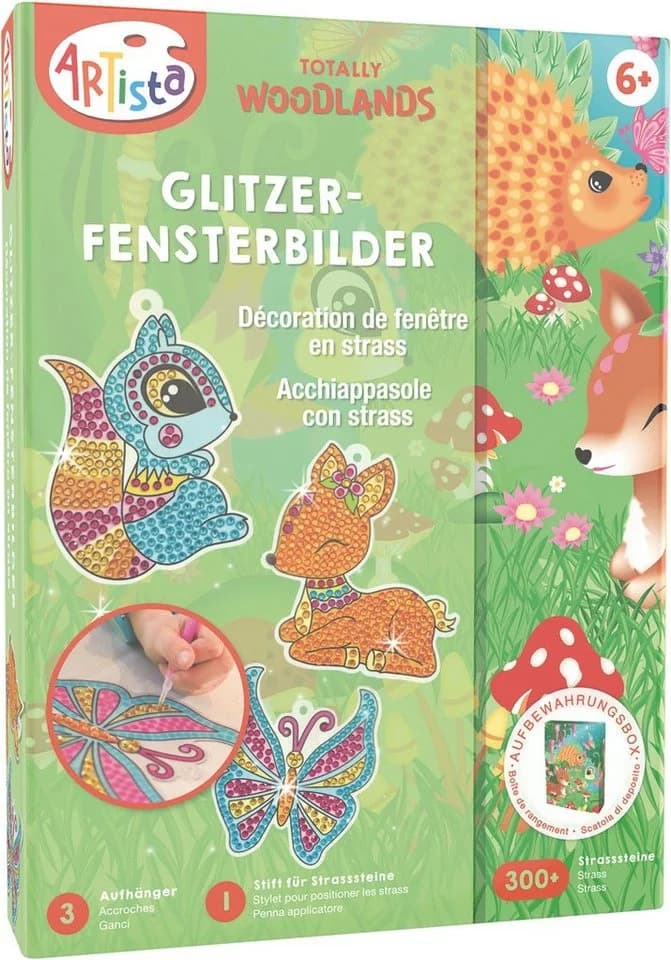 ARTISTA Kreativset Glitzer-Fensterbilder Bunt