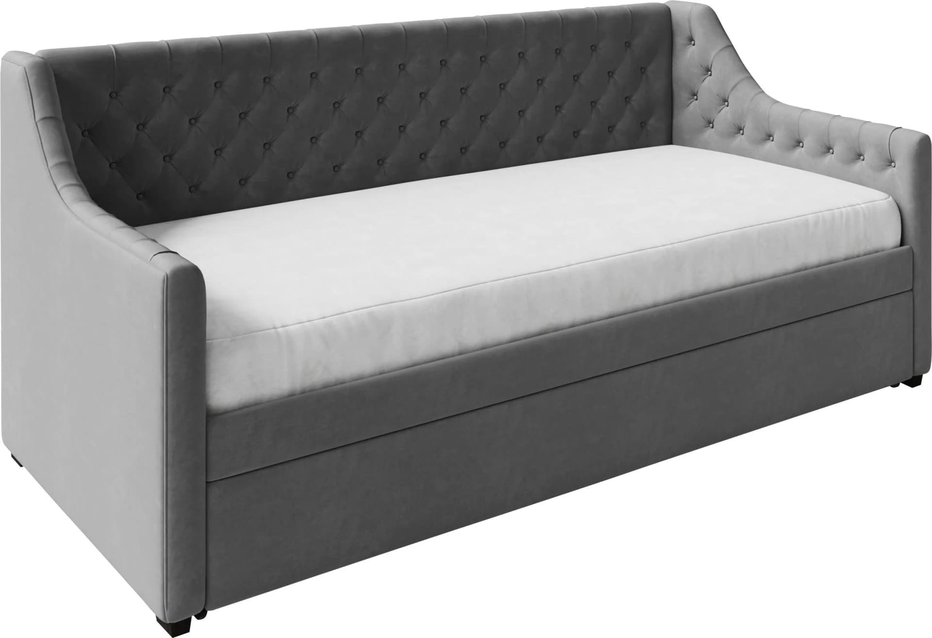 Ausziehbett LEONIQUE PRINCESS Anthrazit Gepolstert 2x90x200cm
