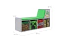 Minecraft Kindersitzbank Grau Grün mit Stauraum und Kissen Bild 5