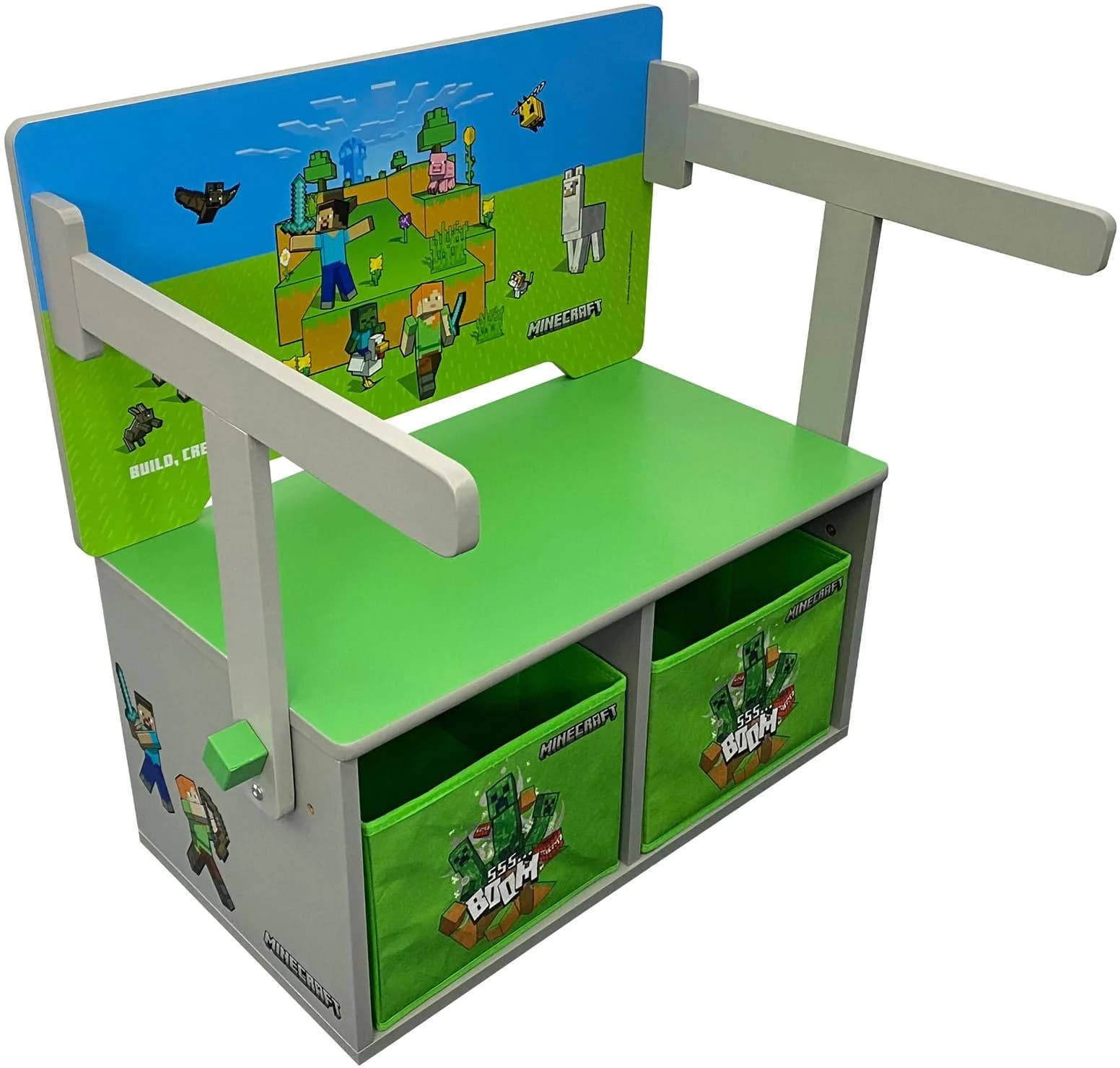 PHOENIX Minecraft Sitzbank umklappbar bunt mit Stauraum