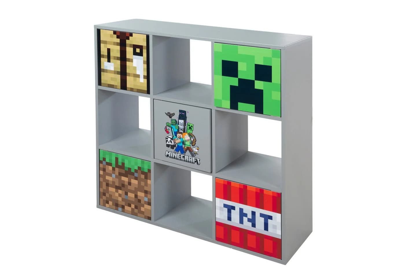 Minecraft Regal 9 Fächer Grau mit Push-to-Open Türen - Bild 4