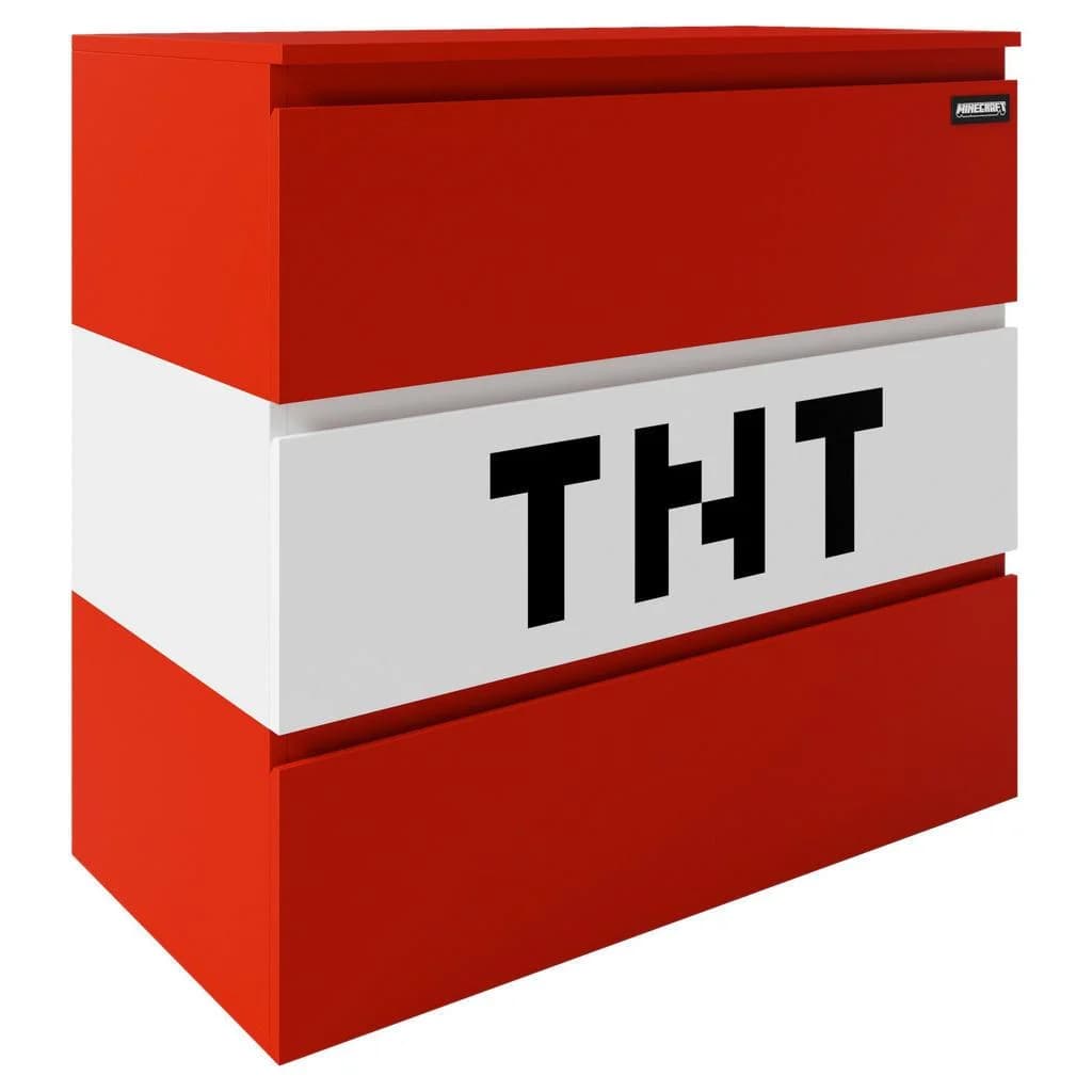 Minecraft Kommode 7760 Rot 3 Schubladen Gaming Beleuchtung