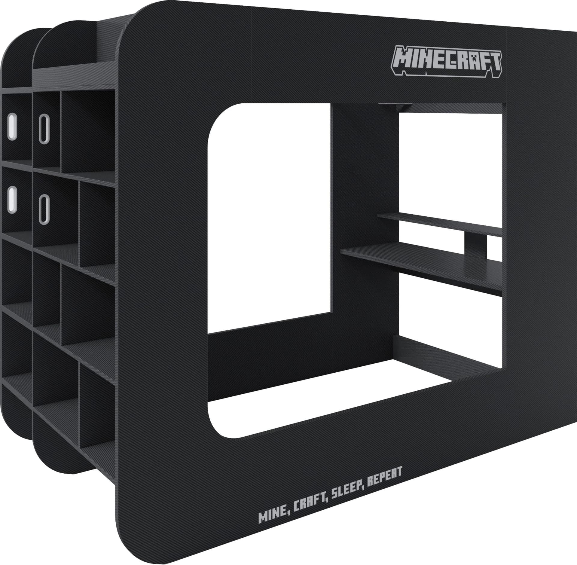PHOENIX Hochbett Minecraft Schwarz mit Schreibtisch & LED - Bild 2