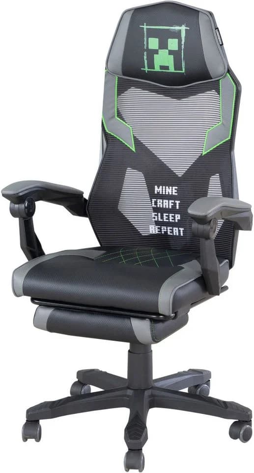 PHOENIX Gaming-Stuhl Minecraft Creeper Design Schwarz Grau - Bild 2