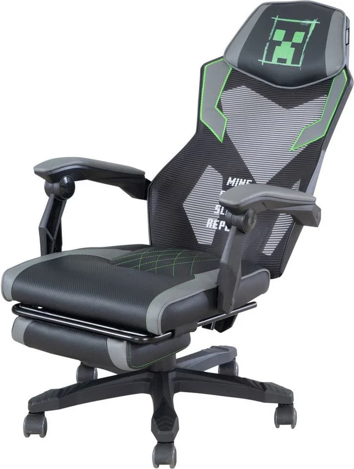 PHOENIX Gaming-Stuhl Minecraft Creeper Design Schwarz Grau - Bild 5